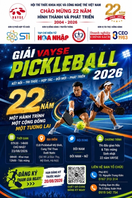 Poster Giải VAYSE Pickleball 2026.
